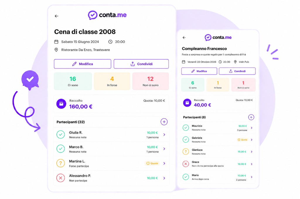 Anteprima dell'app conta.me su desktop e mobile